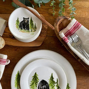 Black Bear Italian Ceramic Canape Plates, Set of 6, 5.75" by Abbiamo Tutto