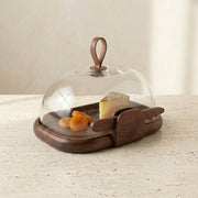 Talo Serving/Storage Cloche, Walnut Finish