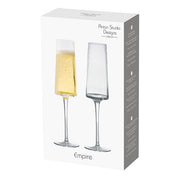 Empire Champagne Flutes Clear, Set of 2 by Anton Studio Designs London