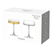 Empire Champagne Saucers Clear, Set of 2 by Anton Studio Designs London