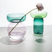 Ichendorf Milano Aura Cylinder Vase, Green Petrol, 9.8" by Lina Obregón