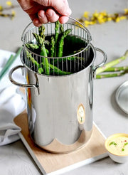 Asparagus Cooker 4.2 Qt. With Basket & Glass Lid by Cristel