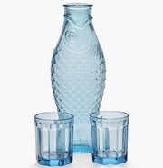 Fish & Fish Carafe Set with 2 Medium Glasses, by Paola Navone for Serax