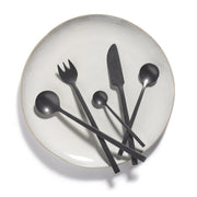 La Mere Black Stonewashed Stainless Steel Dessert Spoon, 6.7", Set of 6 by Marie Michielssen for Serax Serax 