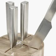 Base 4-Piece Knife Set with Wooden Block by Piet Boon for Serax