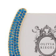 Gold Horseshoe 3.5" Photo Frame with Capri Blue Stones by Olivia Riegel