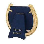 Gold Horseshoe 3.5" Photo Frame with Capri Blue Stones by Olivia Riegel