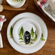 Black Bear Italian Ceramic Salad / Dessert Plates, Set of 6, 8" by Abbiamo Tutto
