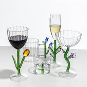 Ichendorf Milano Botanica Clear Stemmed Glass, Assorted Flowers, 9.5 oz.