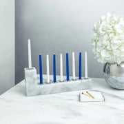 Anna New York Brillante Carrara Marble Menorah, 8.25"