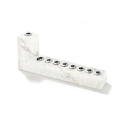 Anna New York Brillante Carrara Marble Menorah, 8.25"
