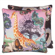 Flamingo Pink Novafrica Sunrise 20" x 20" Square Throw Pillow by Christian Lacroix Throw Pillows Designers Guild 