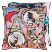 Flamingo Pink Lacroix Paradise 22" x 22" Square Throw Pillow by Christian Lacroix Throw Pillows Designers Guild 