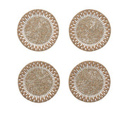 Palisade Coaster in Gold & Silver, Set of 4 in a Gift Bag by Kim Seybert