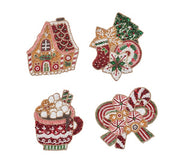 Holiday Treats Coaster in Multi, Set of 4 in a Gift Bag by Kim Seybert