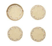 Bejeweled Coaster in Gold & Crystal, Set of 4 in a Gift Box by Kim Seybert