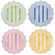 Cabana Stripe Melamine Dinner Plate Assorted, Set of 4 by Juliska