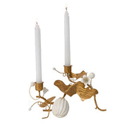 Juliska Forest Walk Pumpkin & Vine Double Candlestick Holder, Gold