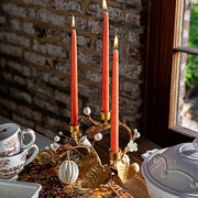 Juliska Forest Walk Pumpkin & Vine Triple Candlestick Holder, Gold