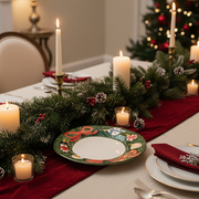 Christmas Natale Round Serving Platter, 13" by La Gabbianella