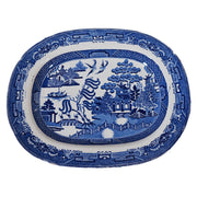 Antique Flow Blue Serving Platter, 15.5" x 12.5" Plates Amusespot 