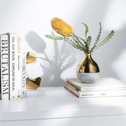 Dual Carrara Marble and Steel 6" Bud Vases by ANNA New York