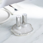 Coluna Dual Salt & Pepper Set, Marble / Silver, Set of 2 by ANNA New York