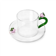Ichendorf Milano Fruits & Flowers Glass Tea Cup & Saucer, 10 oz.
