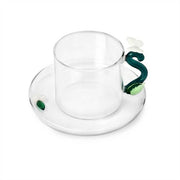 Ichendorf Milano Fruits & Flowers Glass Tea Cup & Saucer, 10 oz.