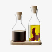 LSA International Serve Oil & Vinegar Set with Oak Base
