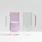 Ichendorf Milano Tube Pink Jug / Pitcher with Clear Handle, 40 oz.