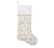 Kim Seybert Snowflake Stocking in White, Gold & Silver