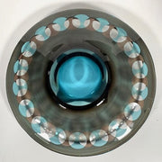 Vintage Op-Art Art Glass Bowl, 12.25" by Kosta Sweden