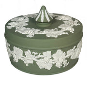 Vintage Wedgwood Green Jasperware Dresser Jar or Box Amusespot 