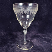 Vintage Etched Wine and Champagne Coupe or Cocktail Glass