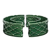 Juliska Berry & Thread Petite Parterre Garden Half Circle Vase, Set of 2, Basil