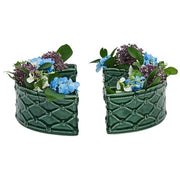 Juliska Berry & Thread Petite Parterre Garden Half Circle Vase, Set of 2, Basil