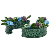 Juliska Berry & Thread Petite Parterre Garden Half Circle Vase, Set of 2, Basil