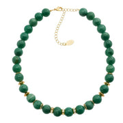 Green Aventurine Bead Gold Necklace by Olivia Riegel