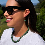 Green Aventurine Bead Gold Necklace by Olivia Riegel