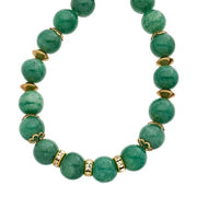 Green Aventurine Bead Gold Necklace by Olivia Riegel