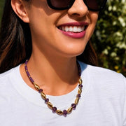 Amethyst Bead Gold Necklace by Olivia Riegel