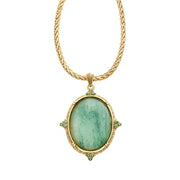 Oval Aventurine Pendant Gold Necklace by Olivia Riegel