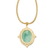 Oval Aventurine Pendant Gold Necklace by Olivia Riegel