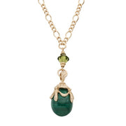 Malachite Egg Pendant Necklace by Olivia Riegel
