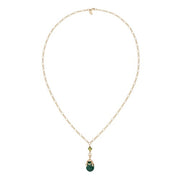 Malachite Egg Pendant Necklace by Olivia Riegel