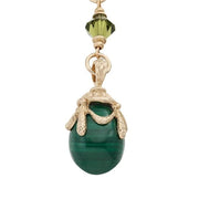 Malachite Egg Pendant Necklace by Olivia Riegel