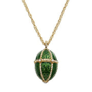 Enamel Egg Locket Pendant Gold Necklace by Olivia Riegel
