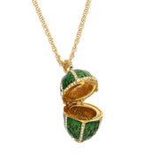 Enamel Egg Locket Pendant Gold Necklace by Olivia Riegel