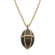 Enamel Egg Locket Pendant Gold Necklace by Olivia Riegel